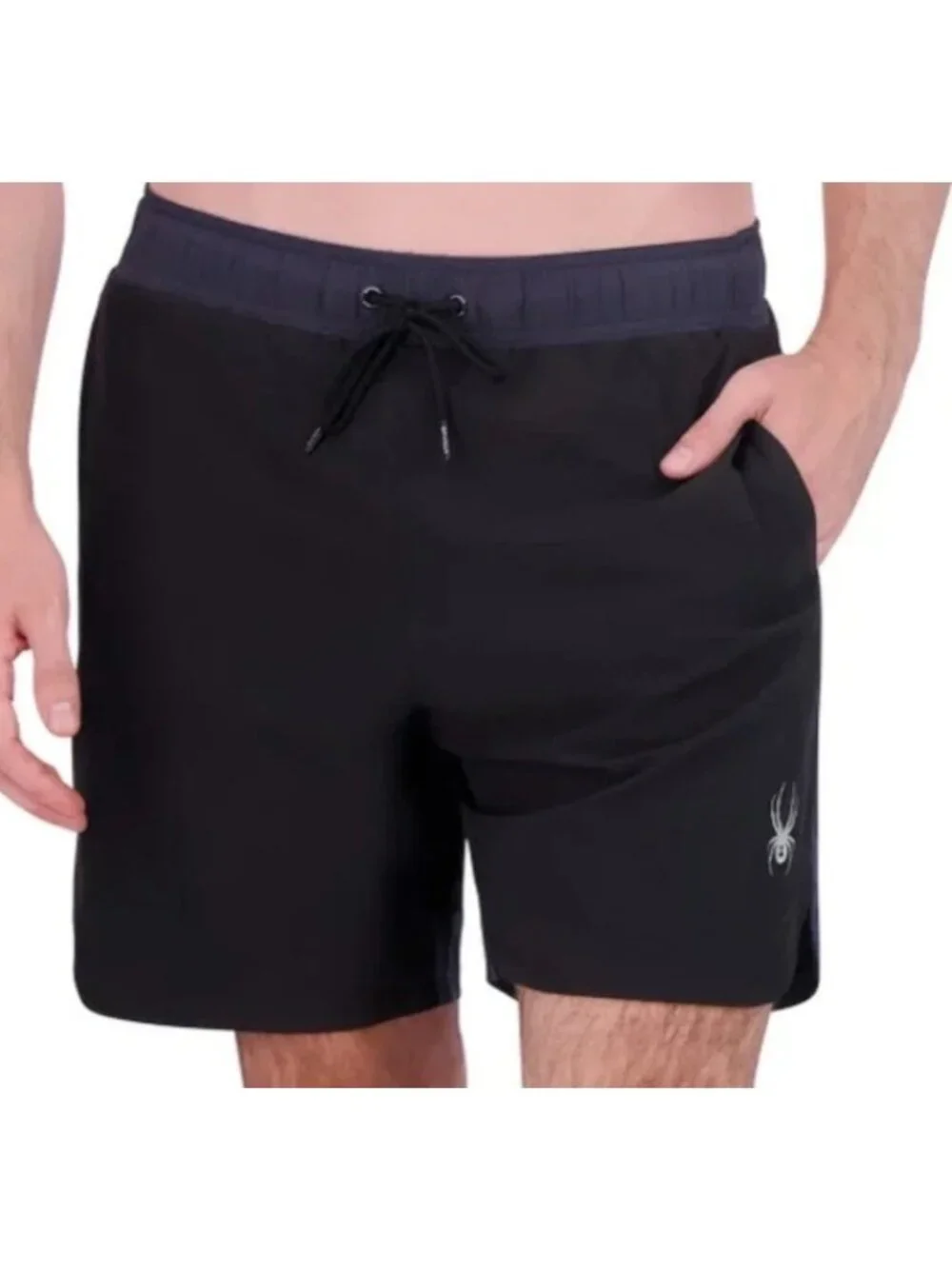 NWT Spyder Swim Men's XL Black Swim Shorts UV Protection Quick Dry Stretch